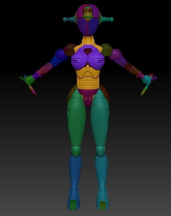 FALLOUT 4  ASSAULTRON SPLITTED  T-POSE HI POLY FALLOUT 4 COSPLAY 3D print model_32