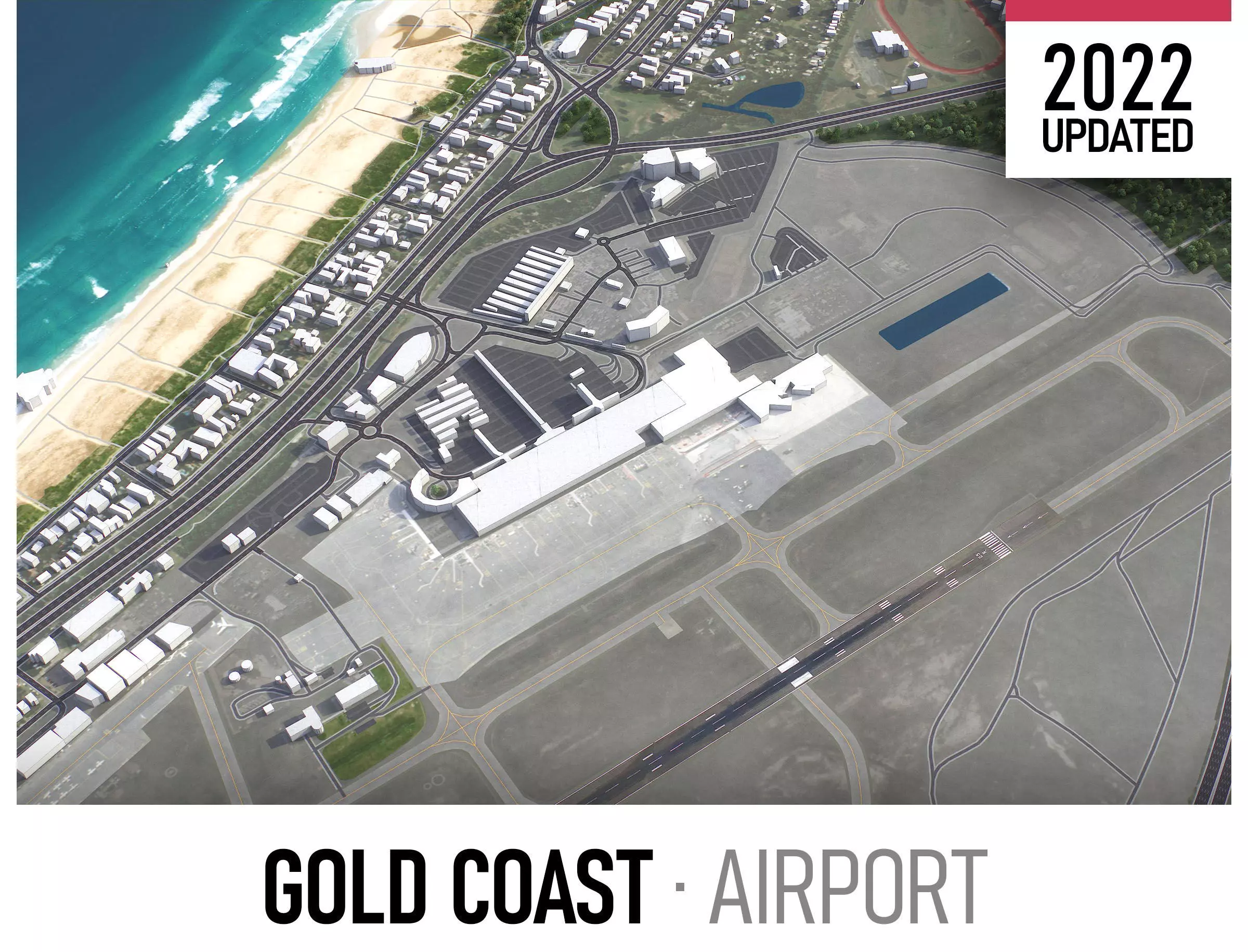 Gold Coast Airport Low-poly 3D model_0