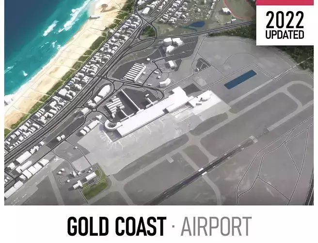 Gold Coast Airport Low-poly 3D model