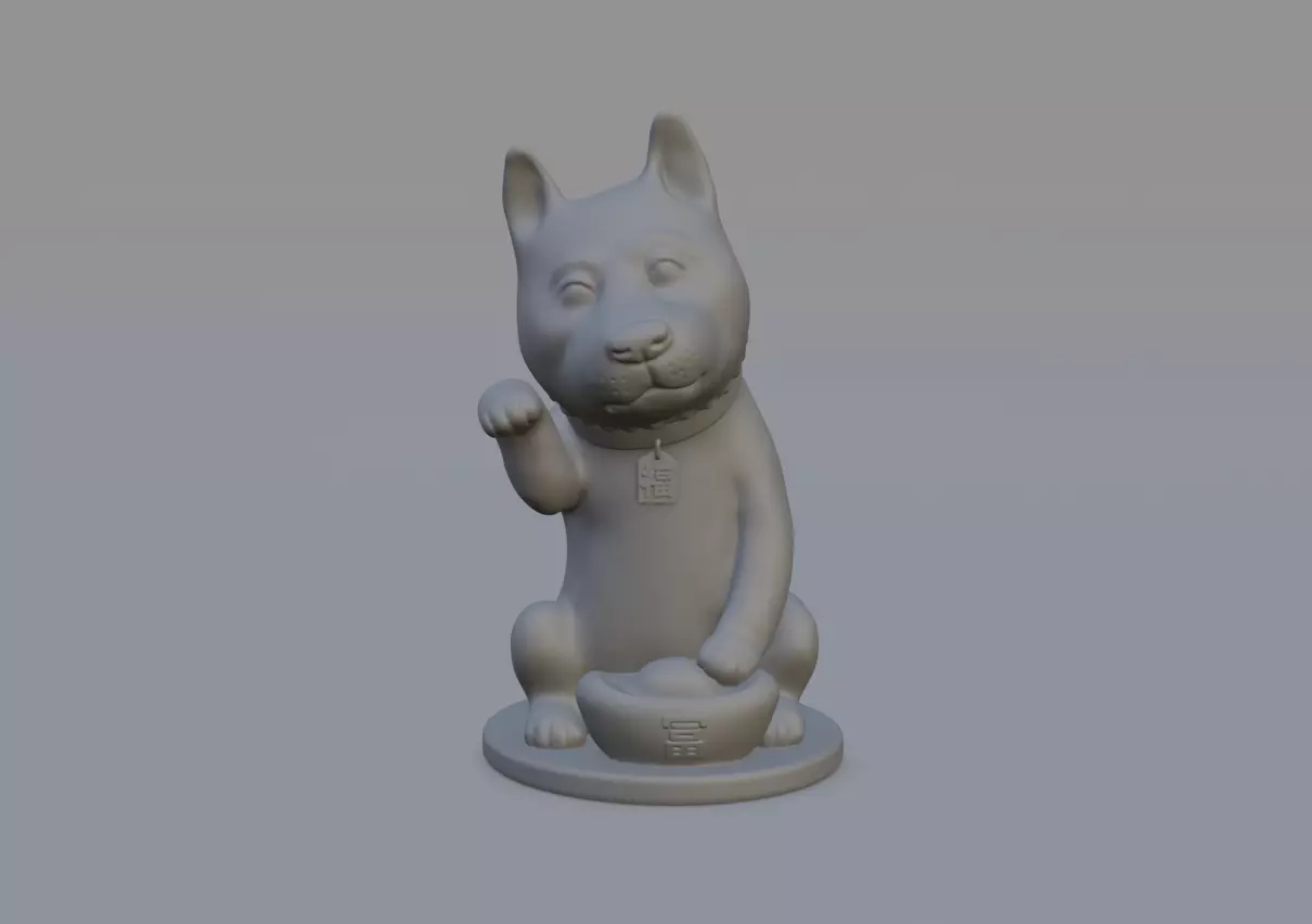 Maneki dog 3D print model_0