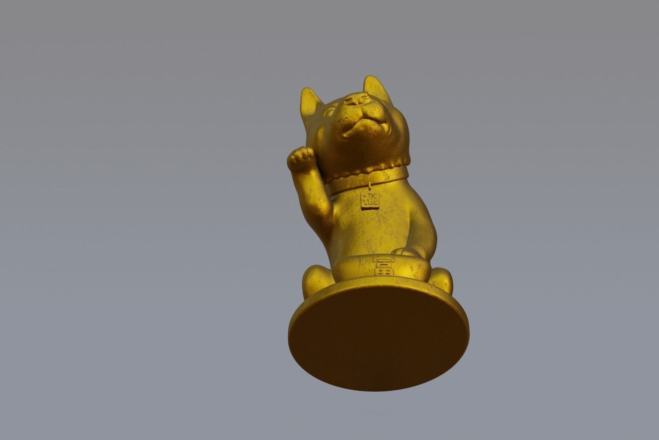Maneki dog 3D print model_15