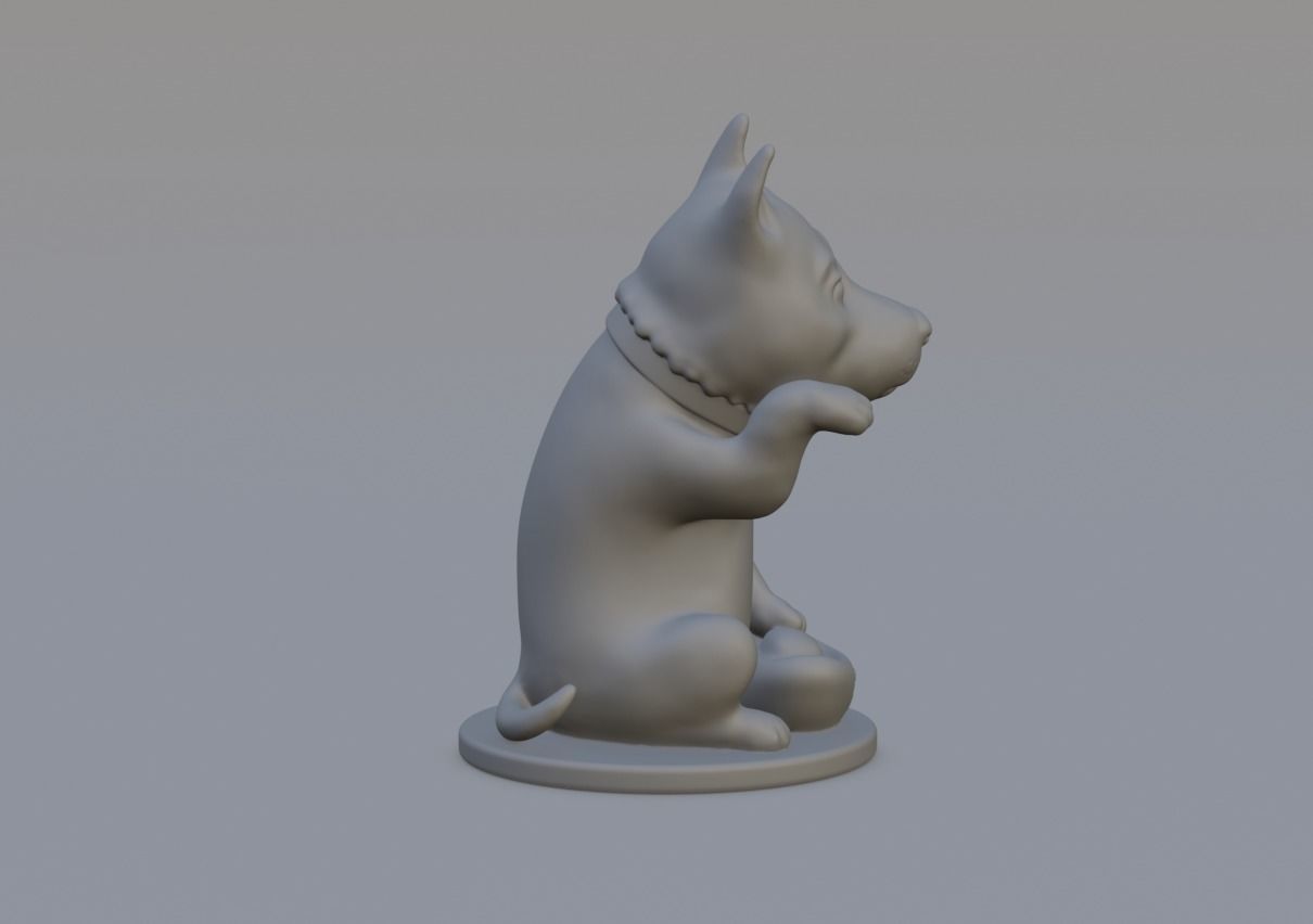 Maneki dog 3D print model_4