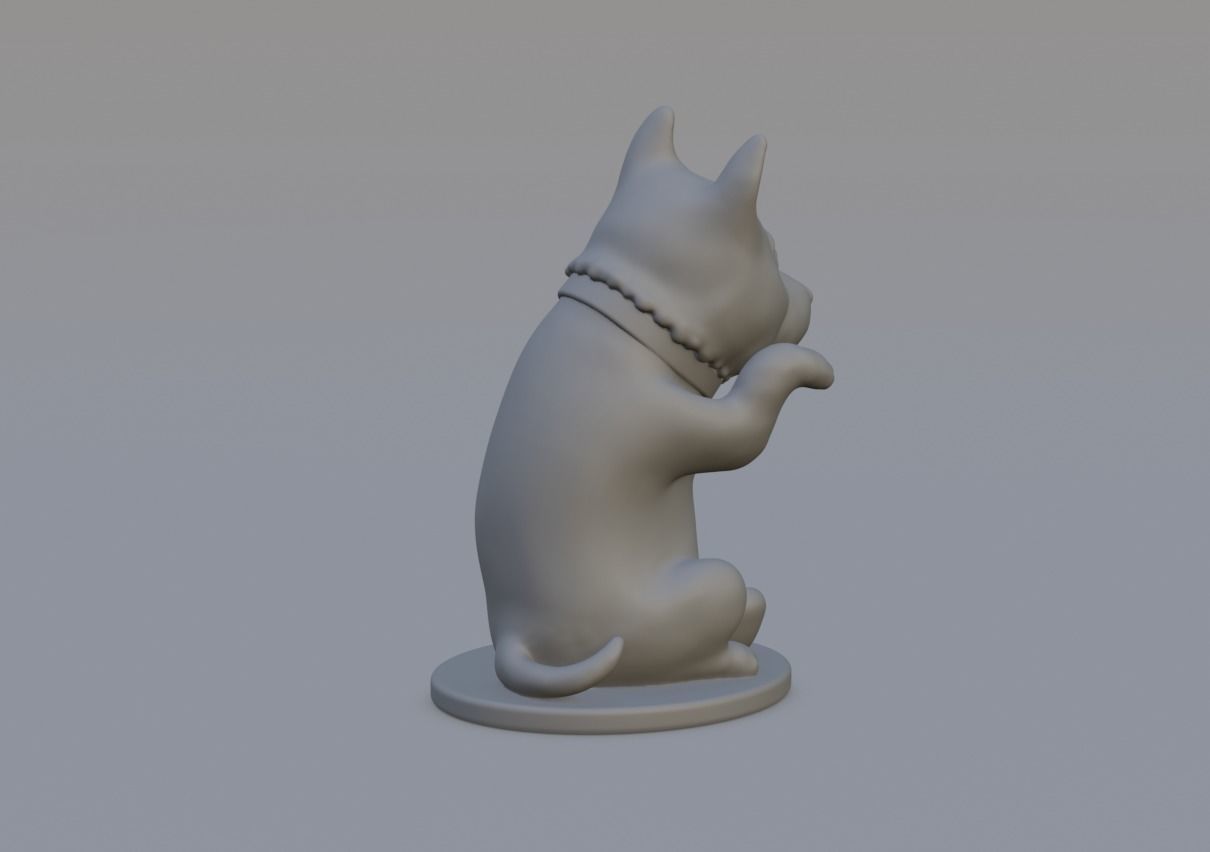 Maneki dog 3D print model_5