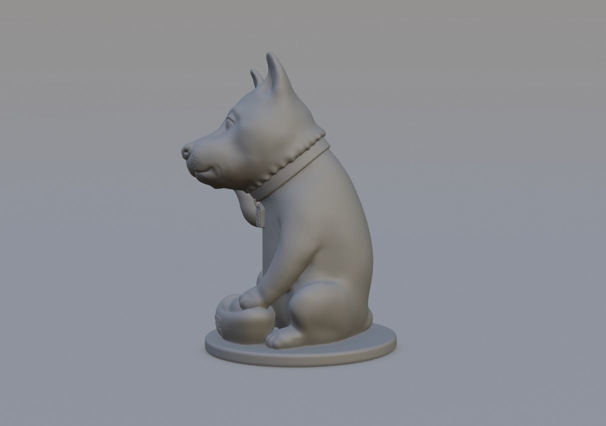 Maneki dog 3D print model_9