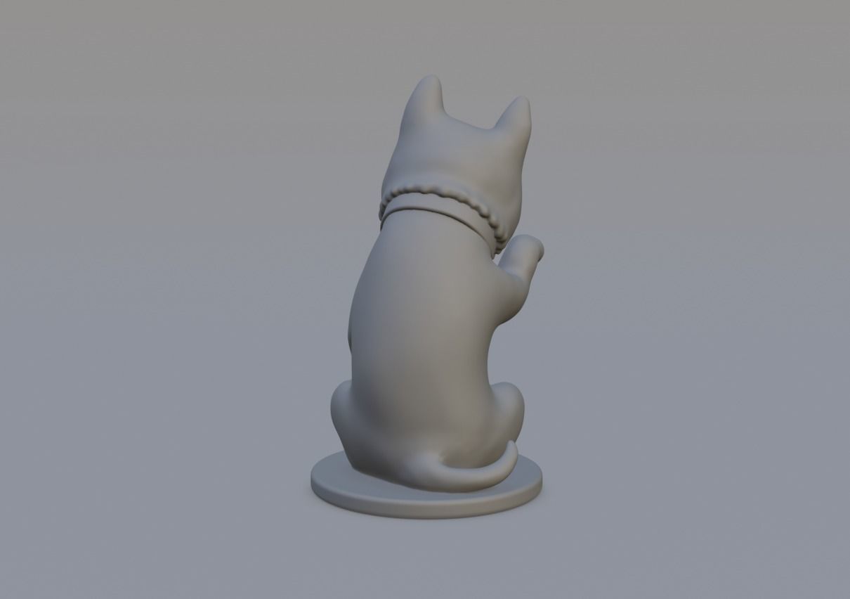 Maneki dog 3D print model_6