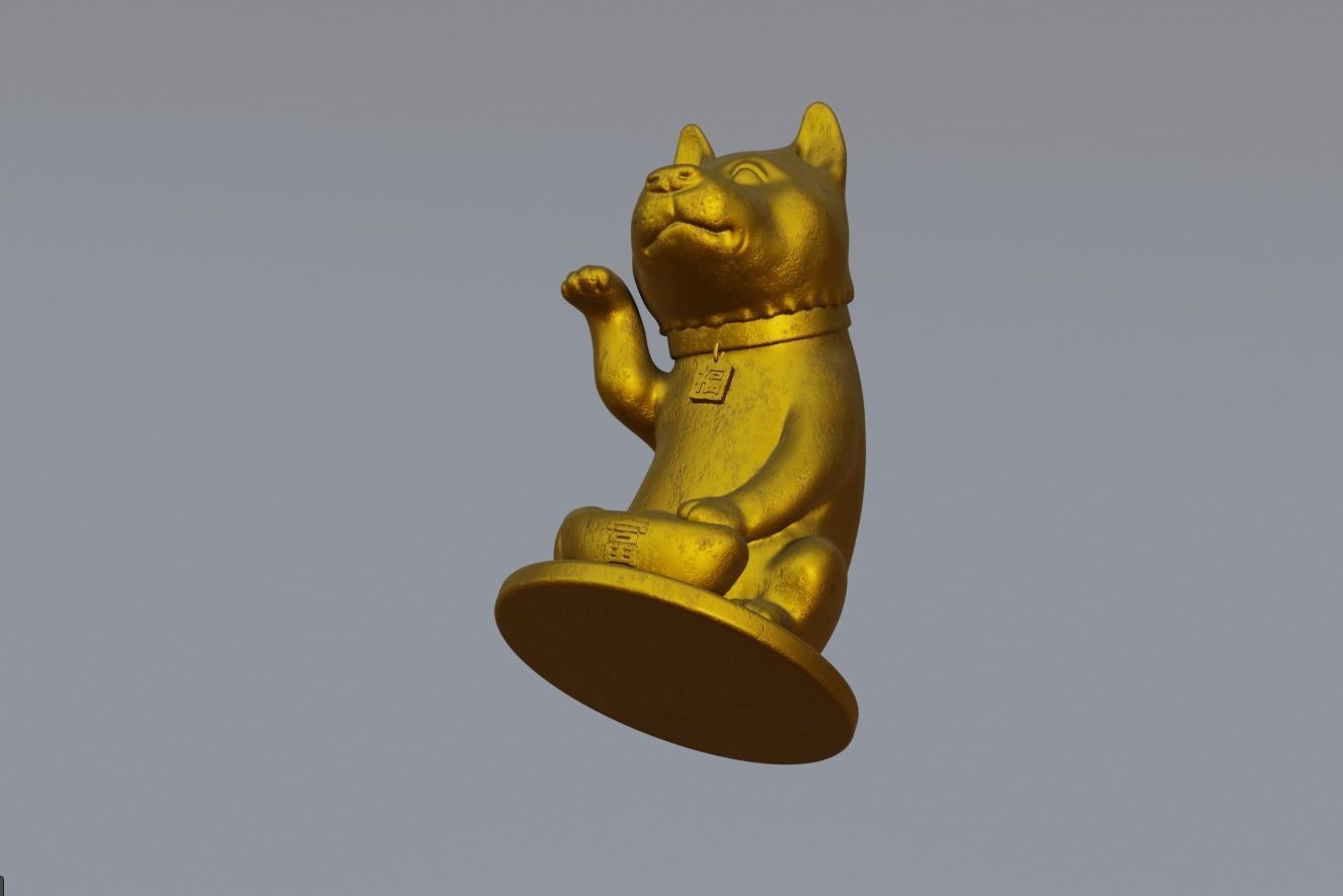 Maneki dog 3D print model_14