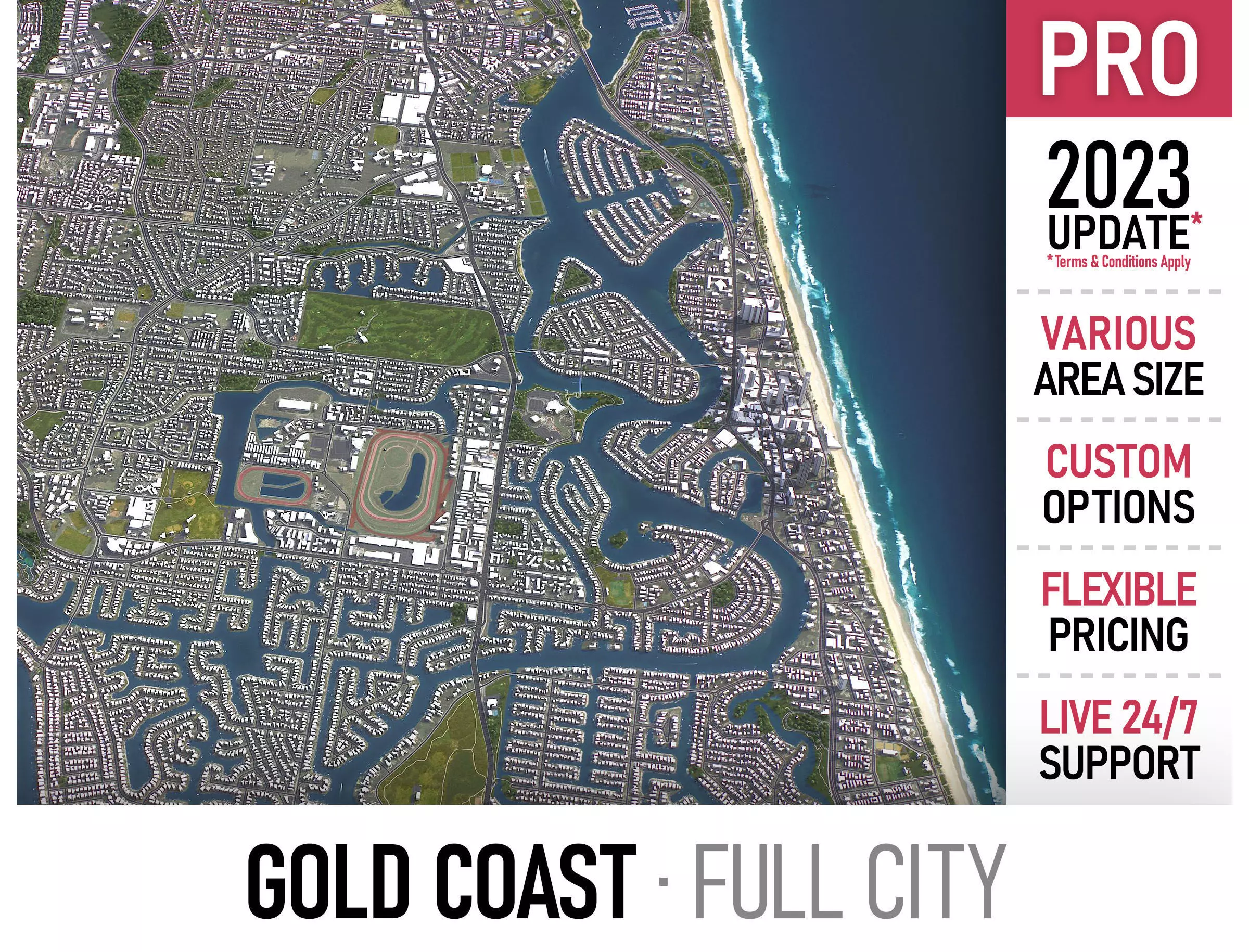 Gold Coast Low-poly 3D model_0