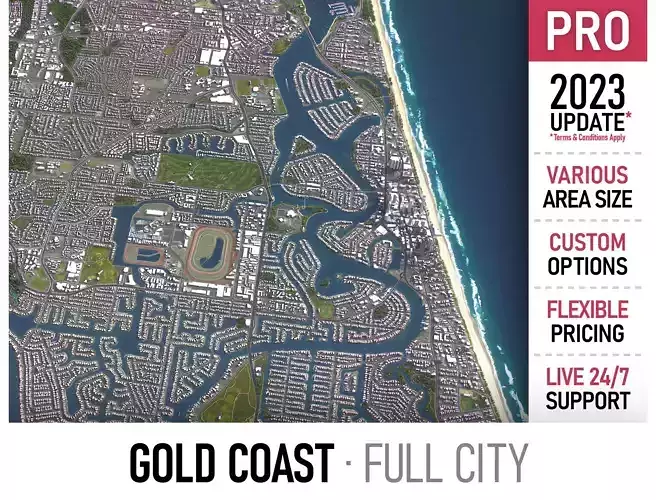 Gold Coast Low-poly 3D model