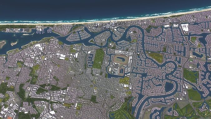 Gold Coast Low-poly 3D model 5