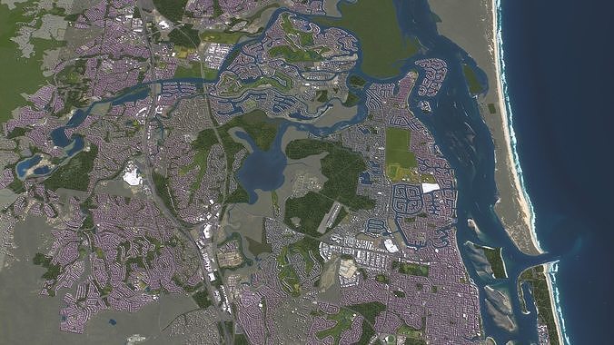 Gold Coast Low-poly 3D model 3