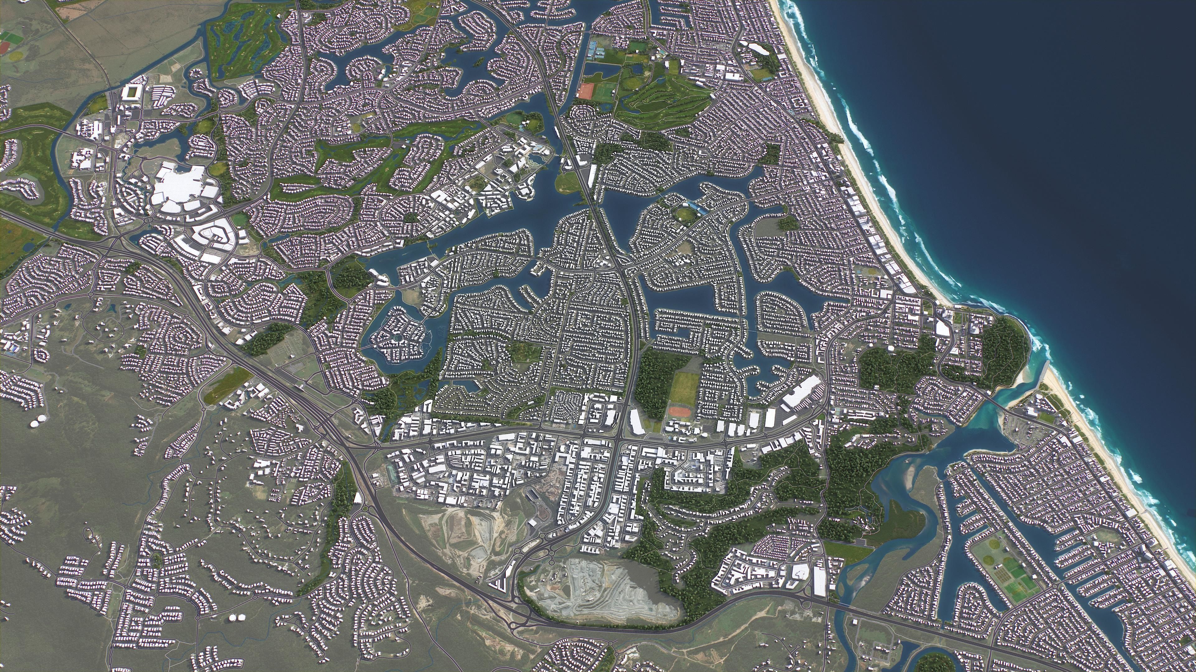 Gold Coast Low-poly 3D model_7