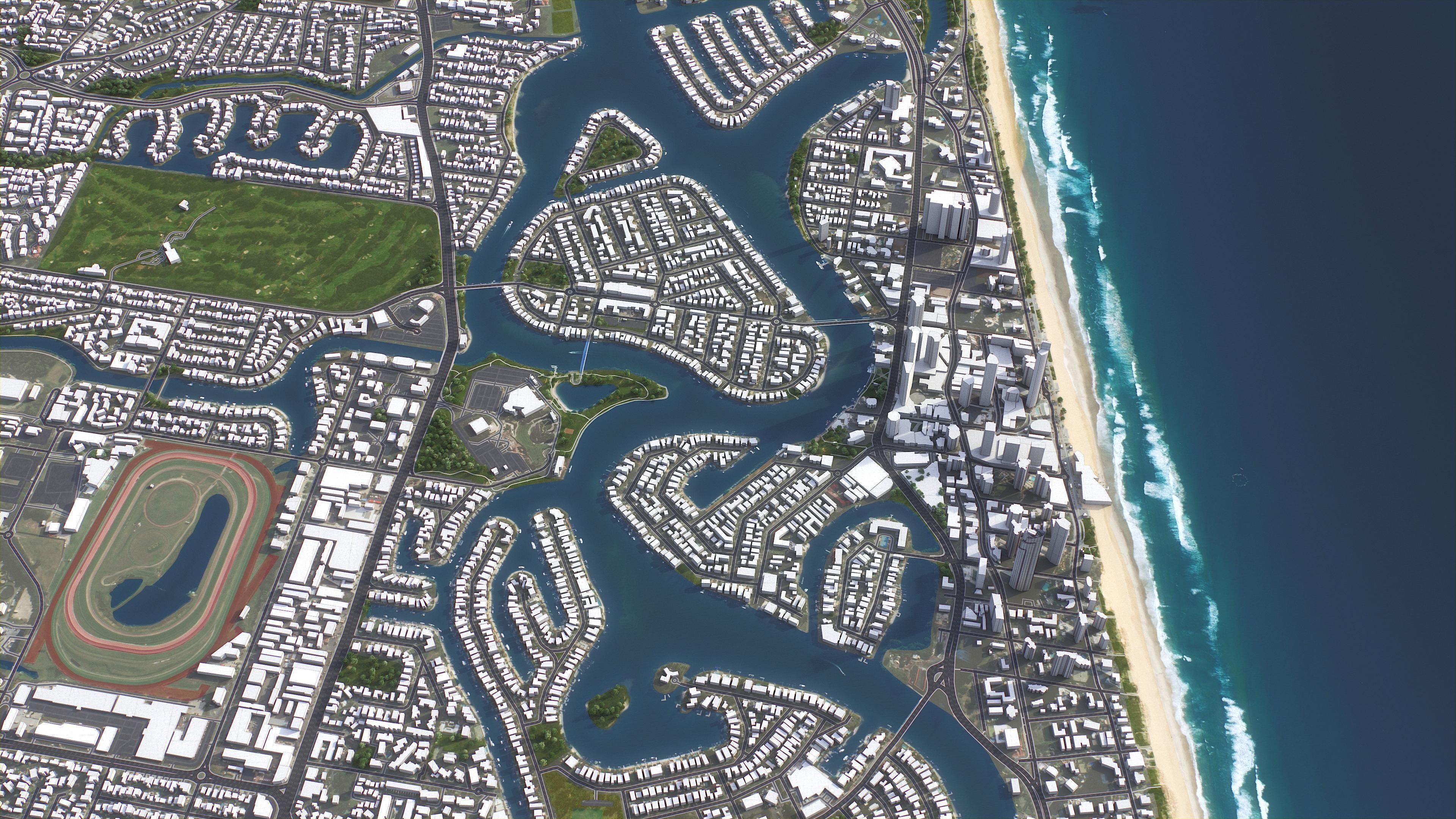 Gold Coast Low-poly 3D model_11
