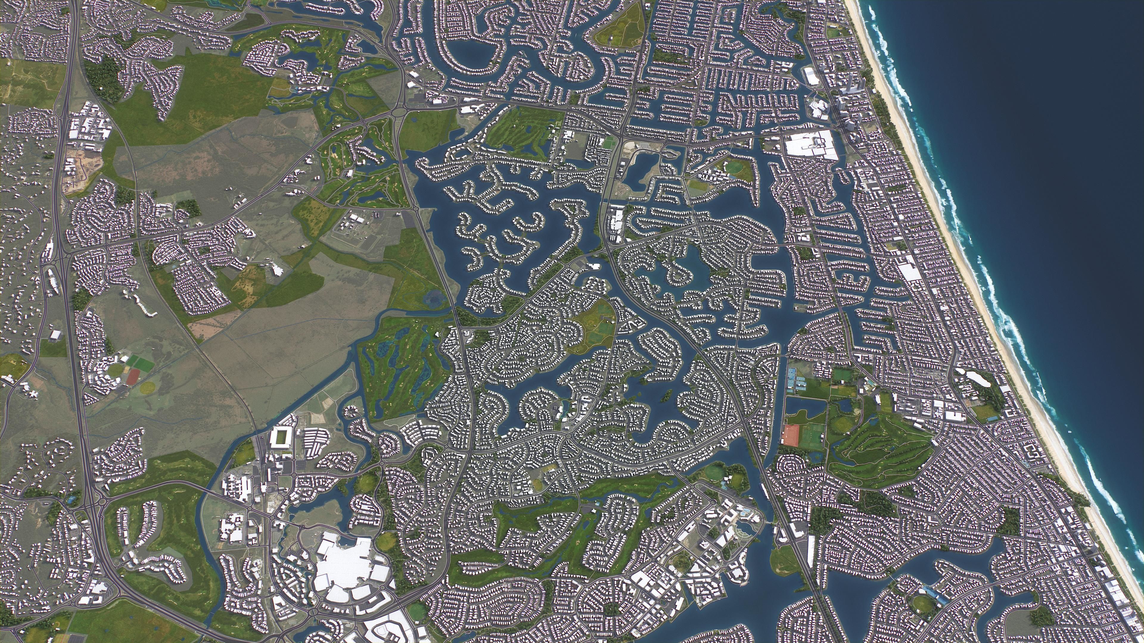 Gold Coast Low-poly 3D model_10