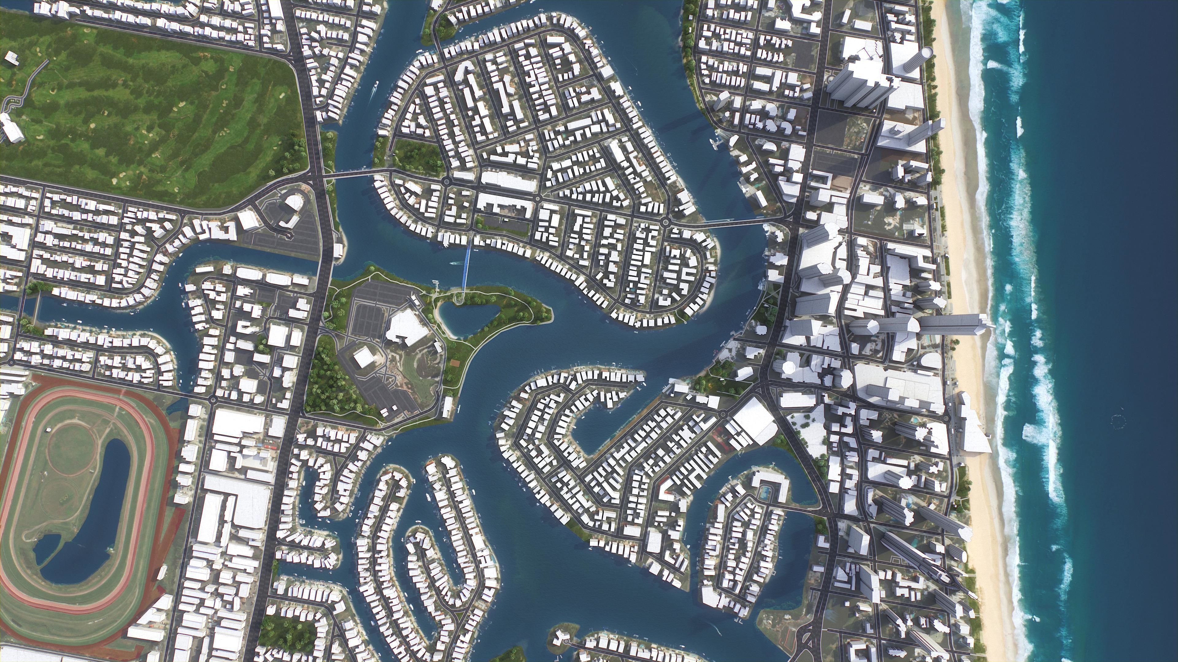 Gold Coast Low-poly 3D model_15