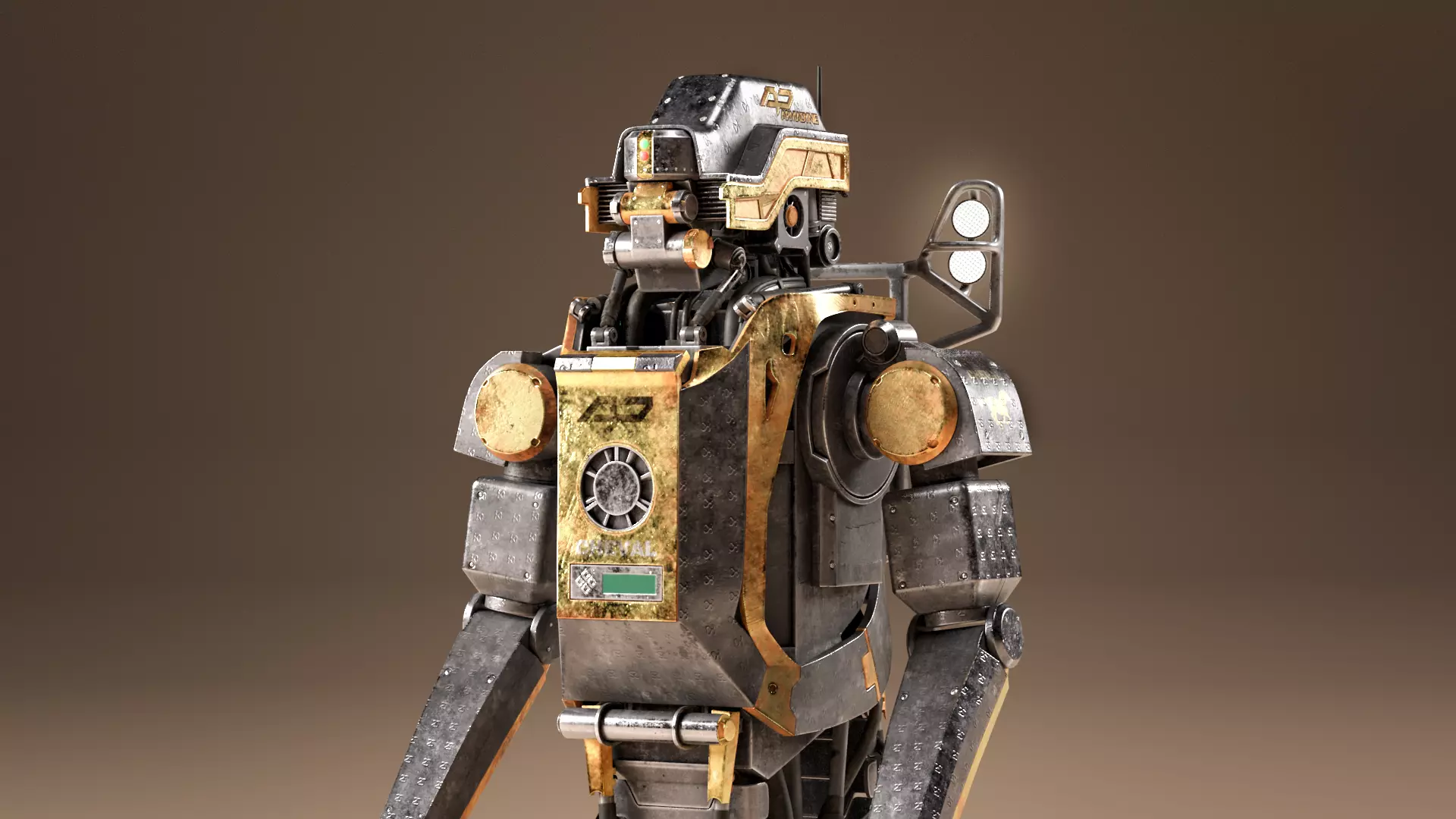 SCI-FI Robot Rigged - Elysium-inspired 3D model_0