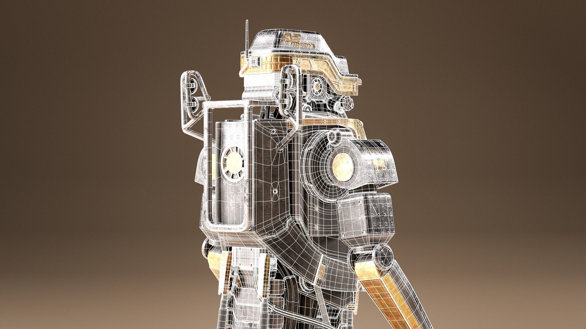 SCI-FI Robot Rigged - Elysium-inspired 3D model_5