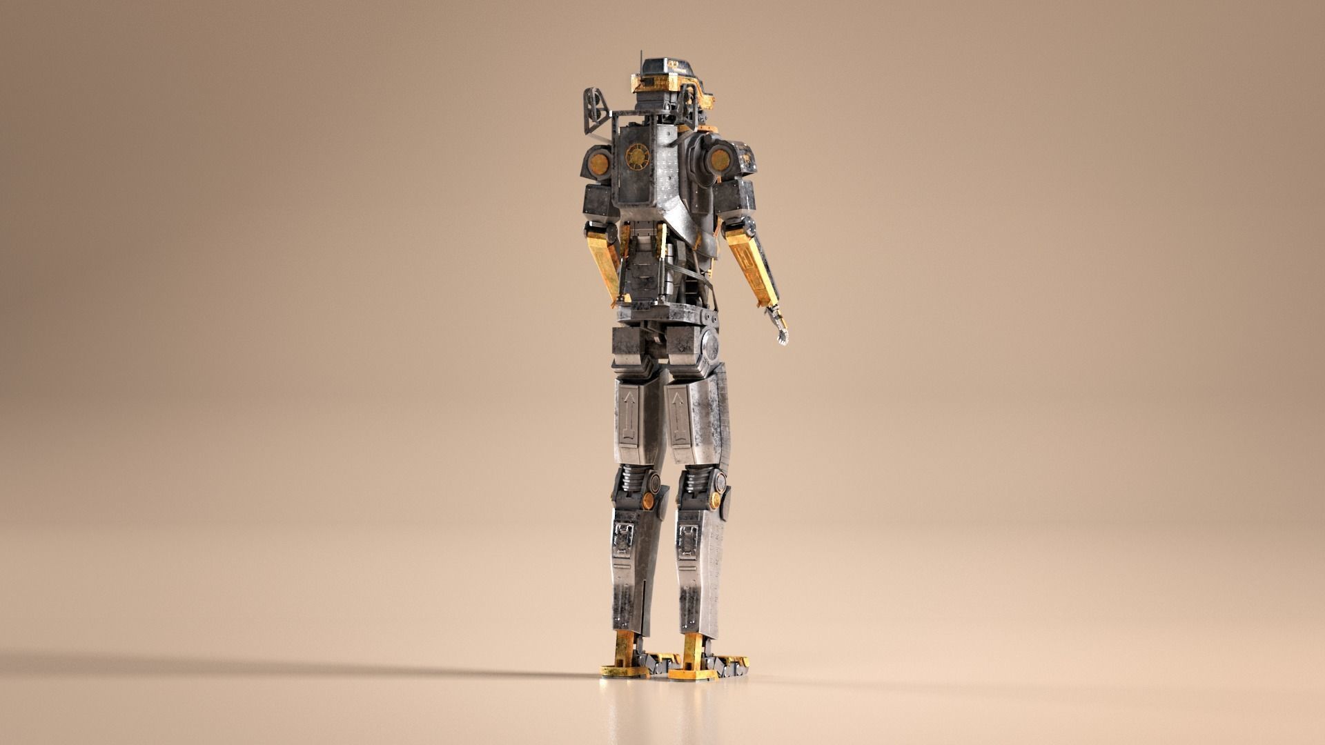 SCI-FI Robot Rigged - Elysium-inspired 3D model_8