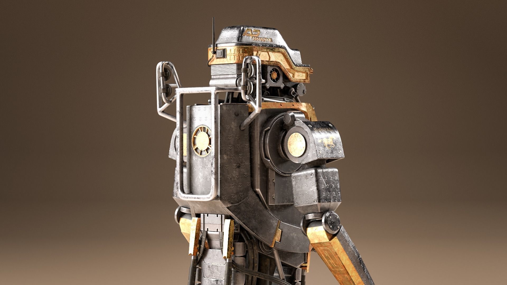 SCI-FI Robot Rigged - Elysium-inspired 3D model_4