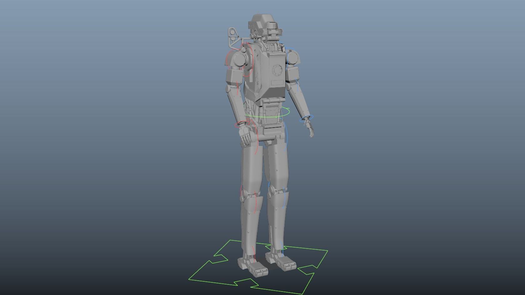 SCI-FI Robot Rigged - Elysium-inspired 3D model_12