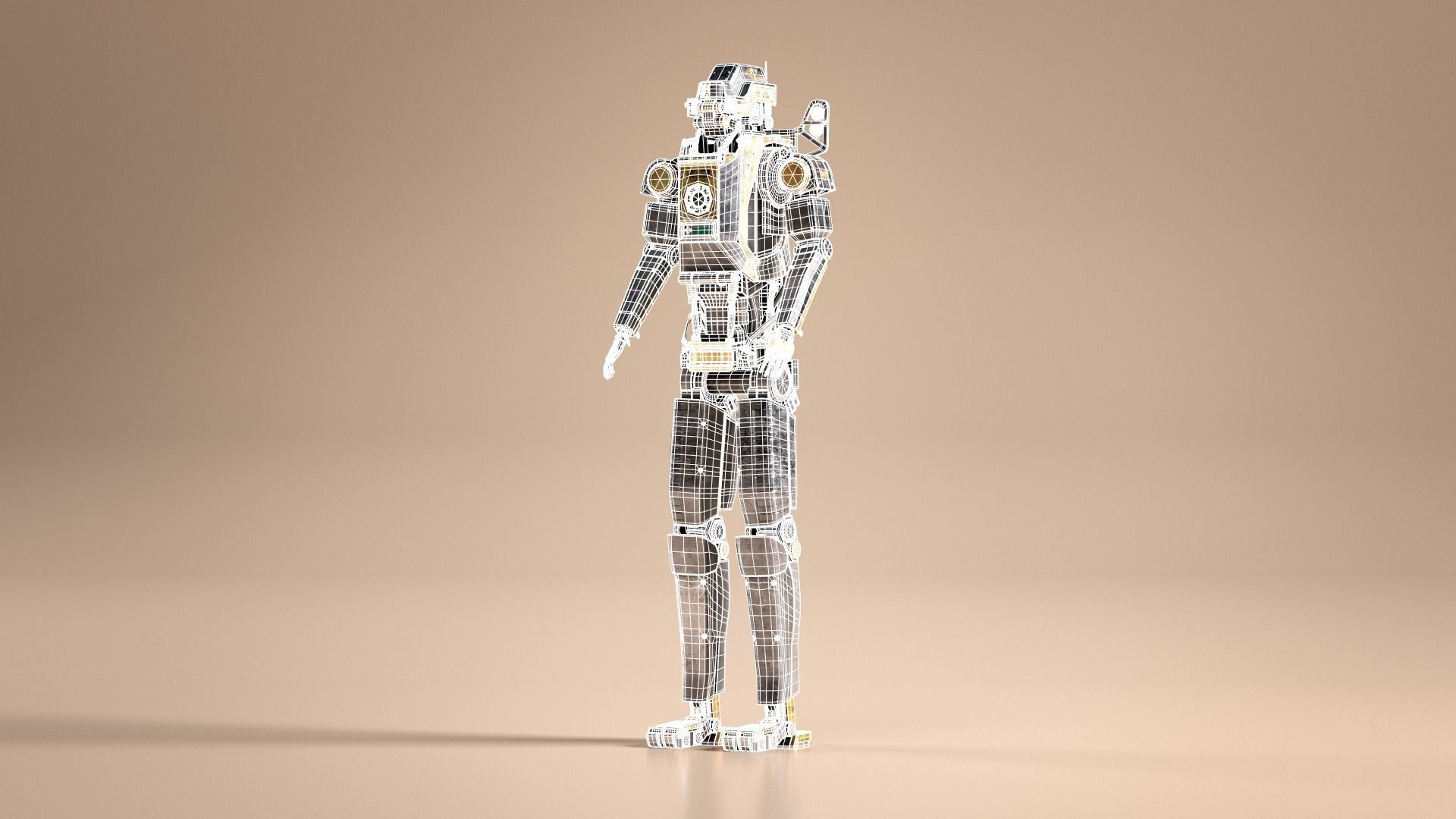 SCI-FI Robot Rigged - Elysium-inspired 3D model_7