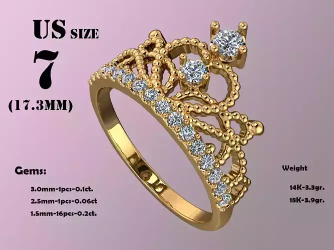 vintage crown and diamonds 036ct