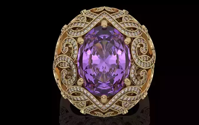 Exclusive Oval Diamond Ring