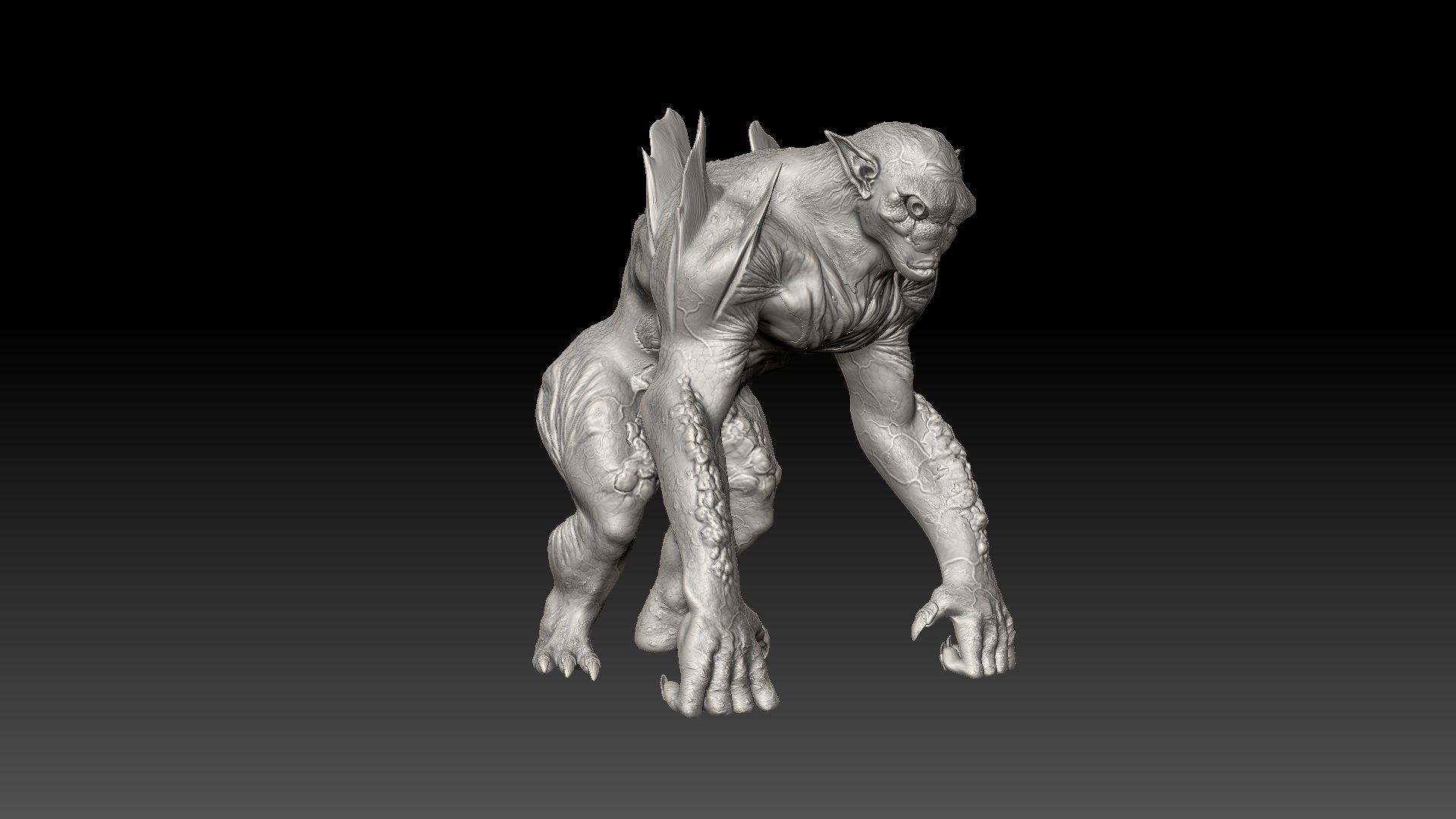 DMT Alien Amphibium Low-poly 3D model_5