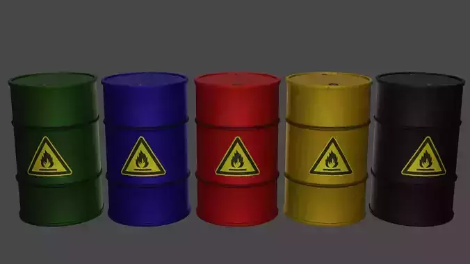 Barrel with warning sign