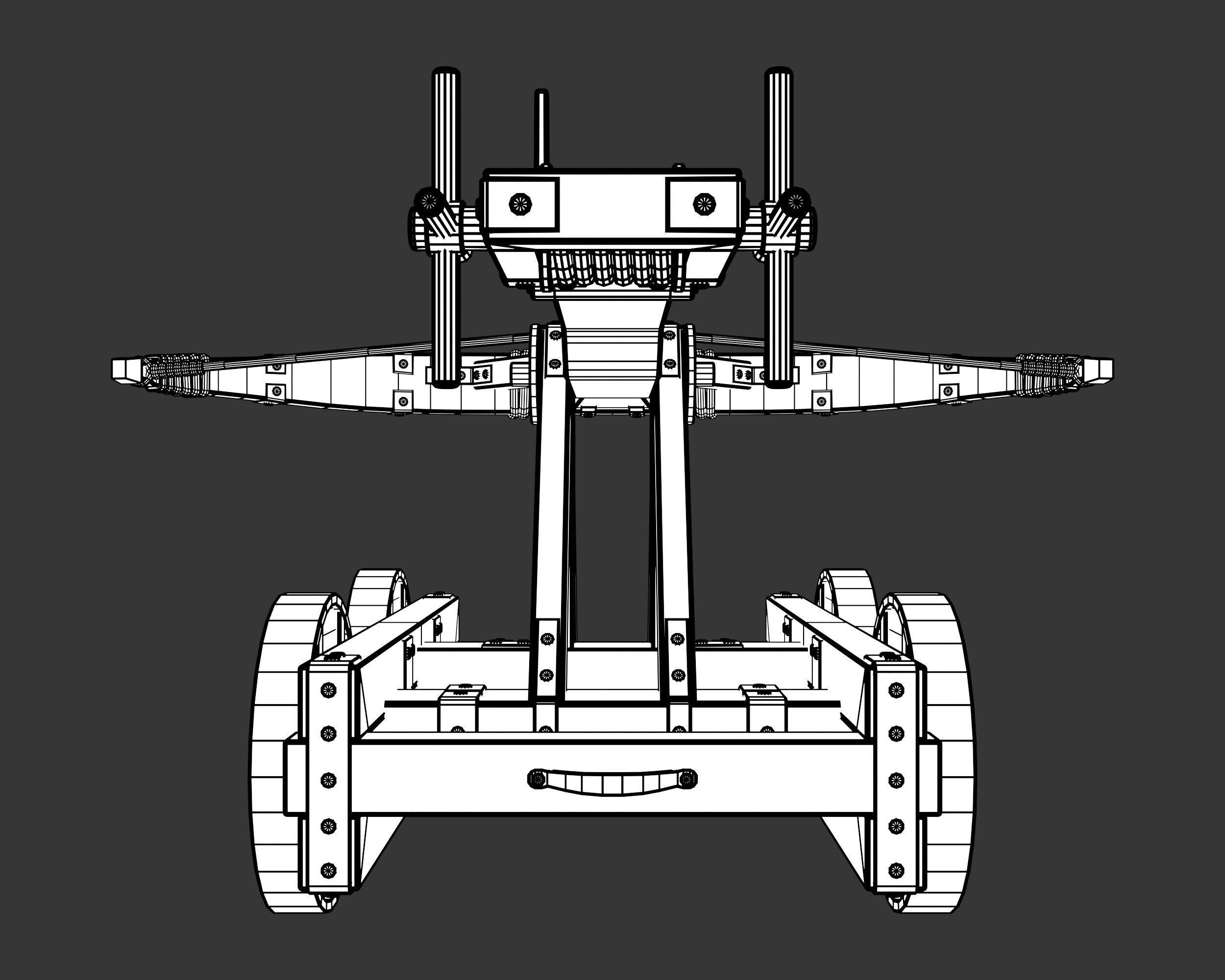 Medieval Siege Engine Ballista Low-poly 3D model_15