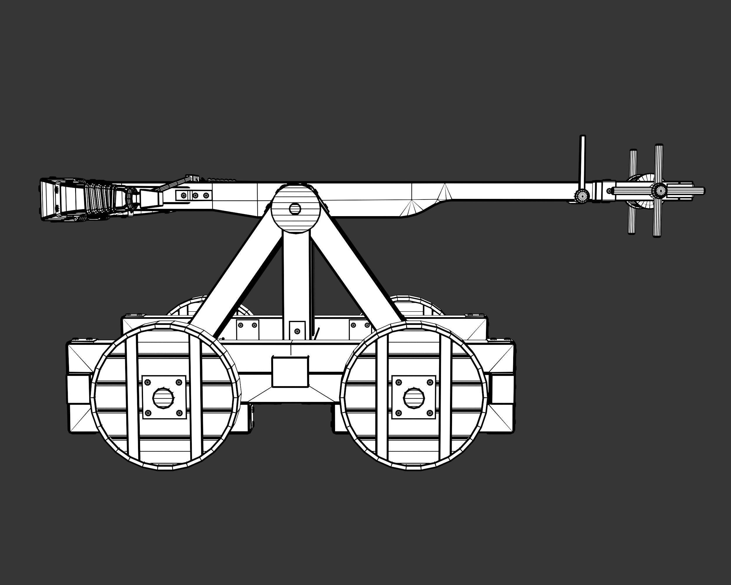 Medieval Siege Engine Ballista Low-poly 3D model_18