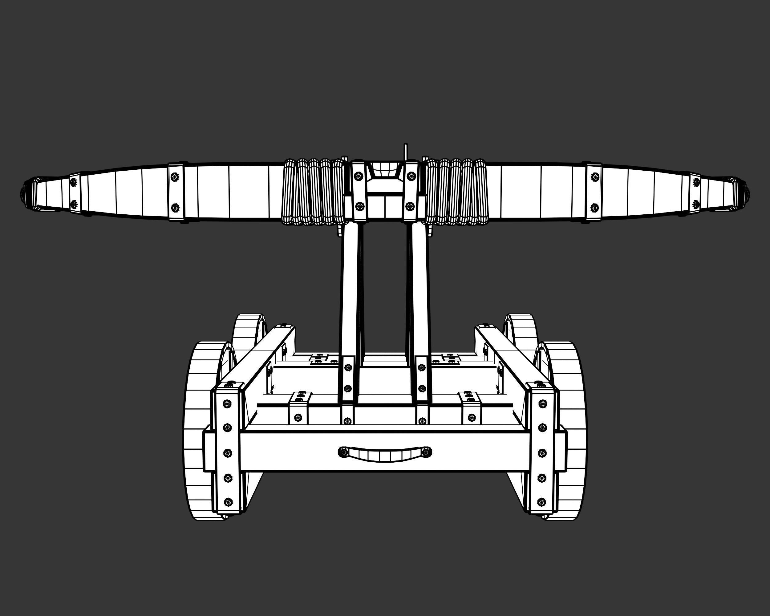 Medieval Siege Engine Ballista Low-poly 3D model_9