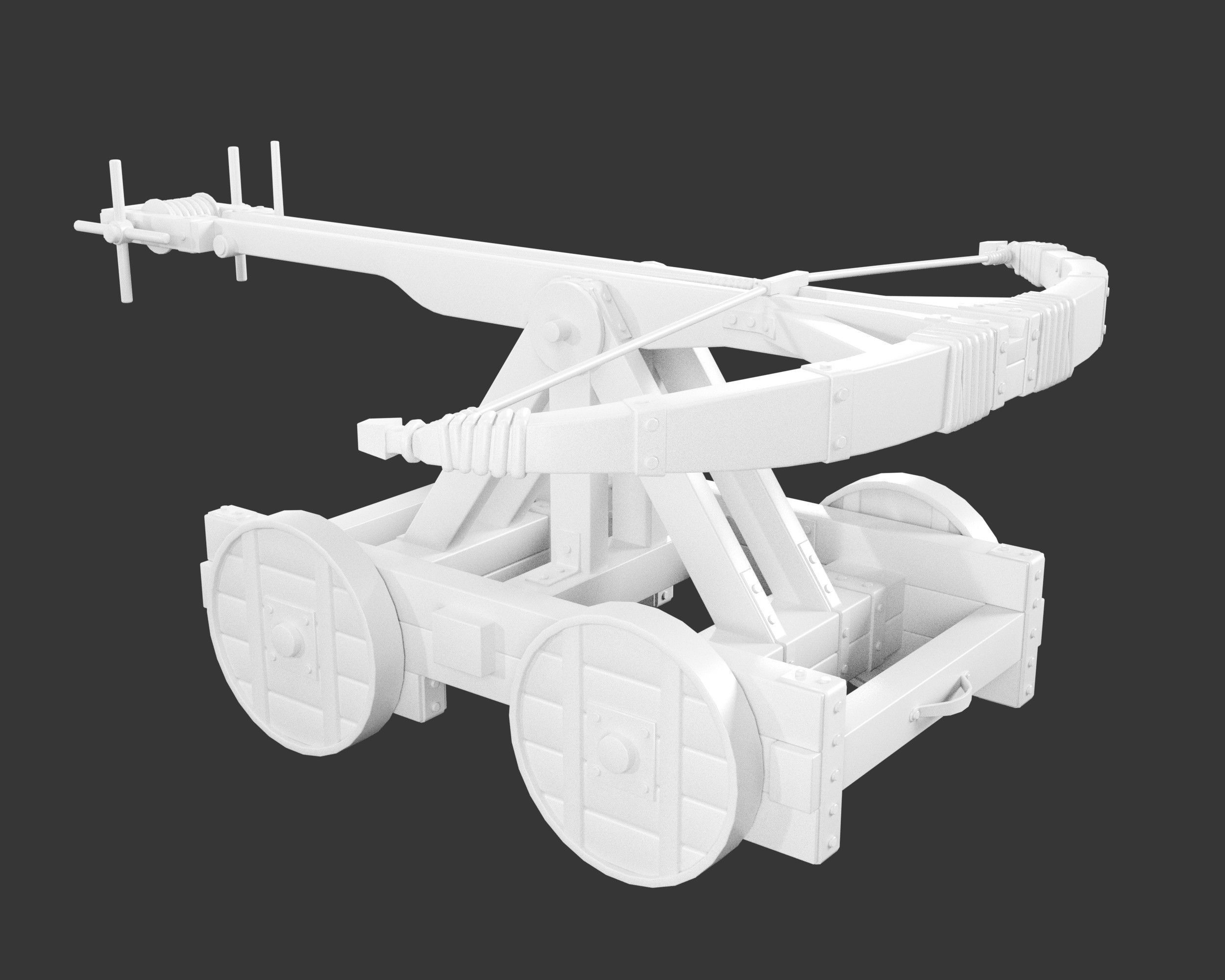 Medieval Siege Engine Ballista Low-poly 3D model_5