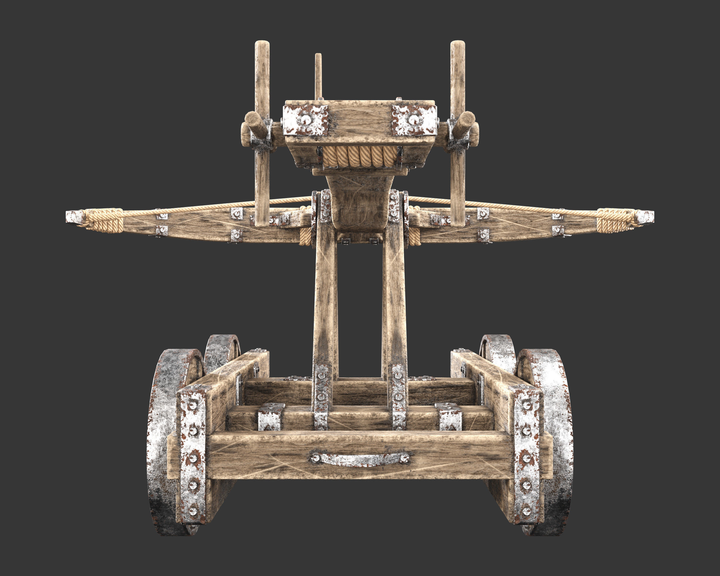 Medieval Siege Engine Ballista Low-poly 3D model_13