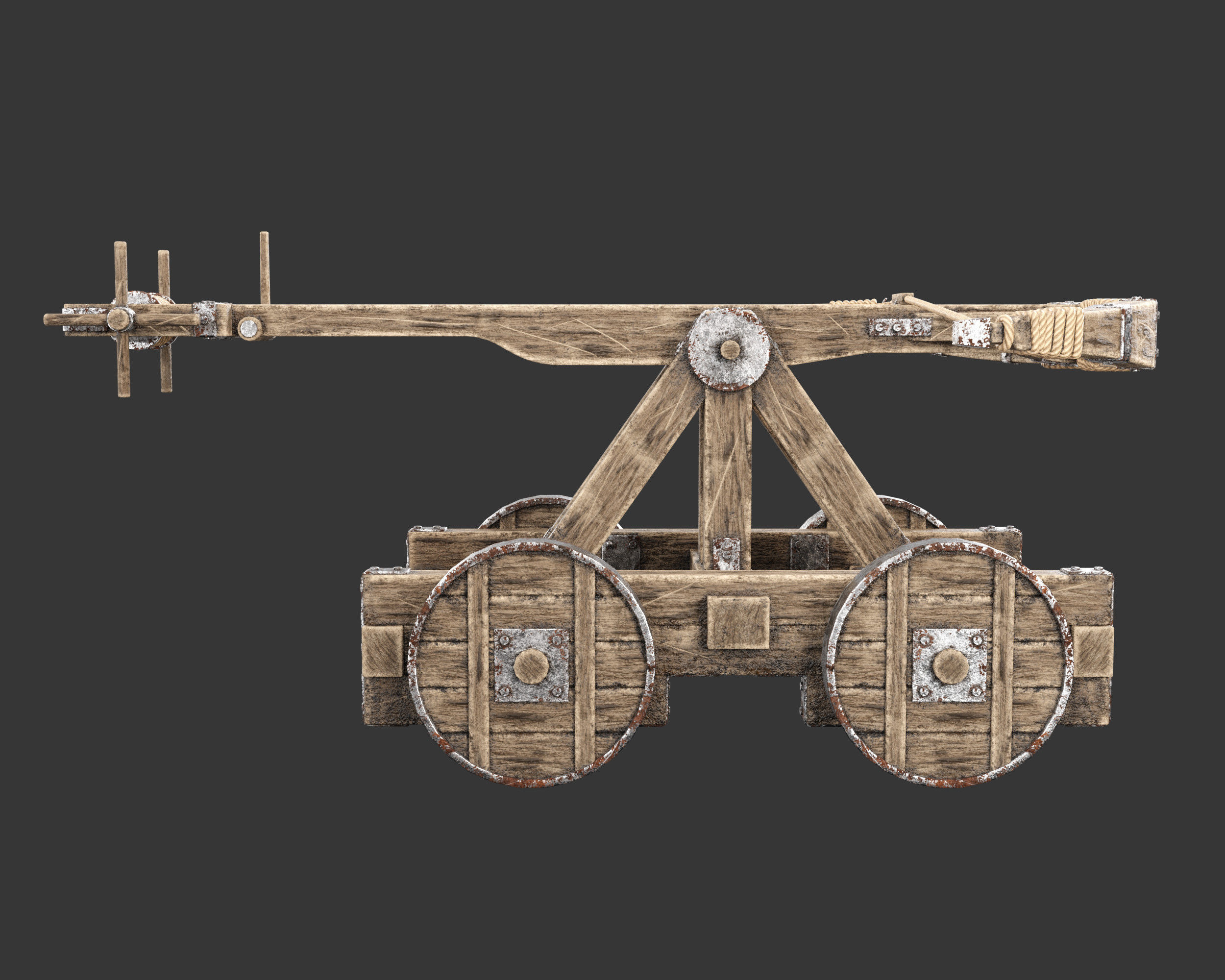 Medieval Siege Engine Ballista Low-poly 3D model_10