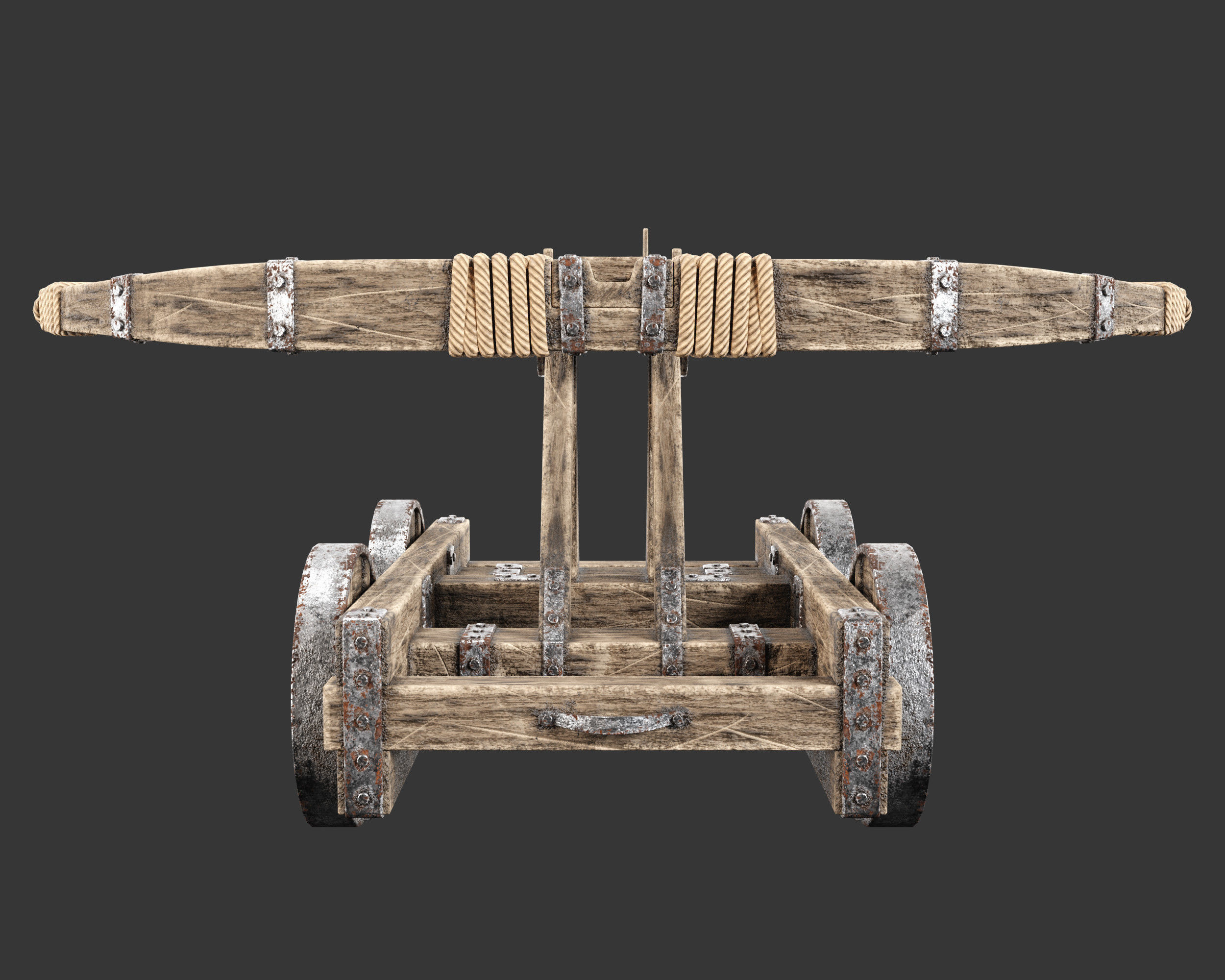 Medieval Siege Engine Ballista Low-poly 3D model_7