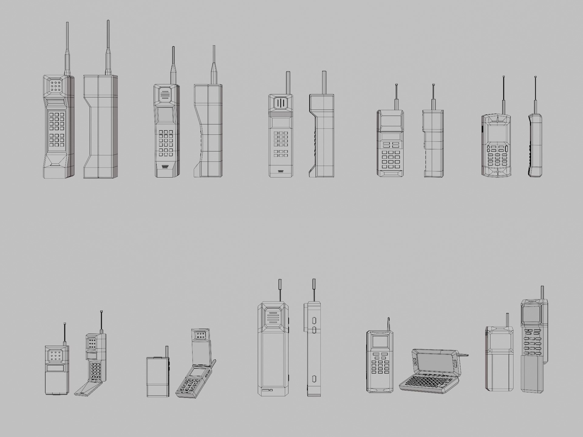 Phone Pack Low-poly 3D model_2