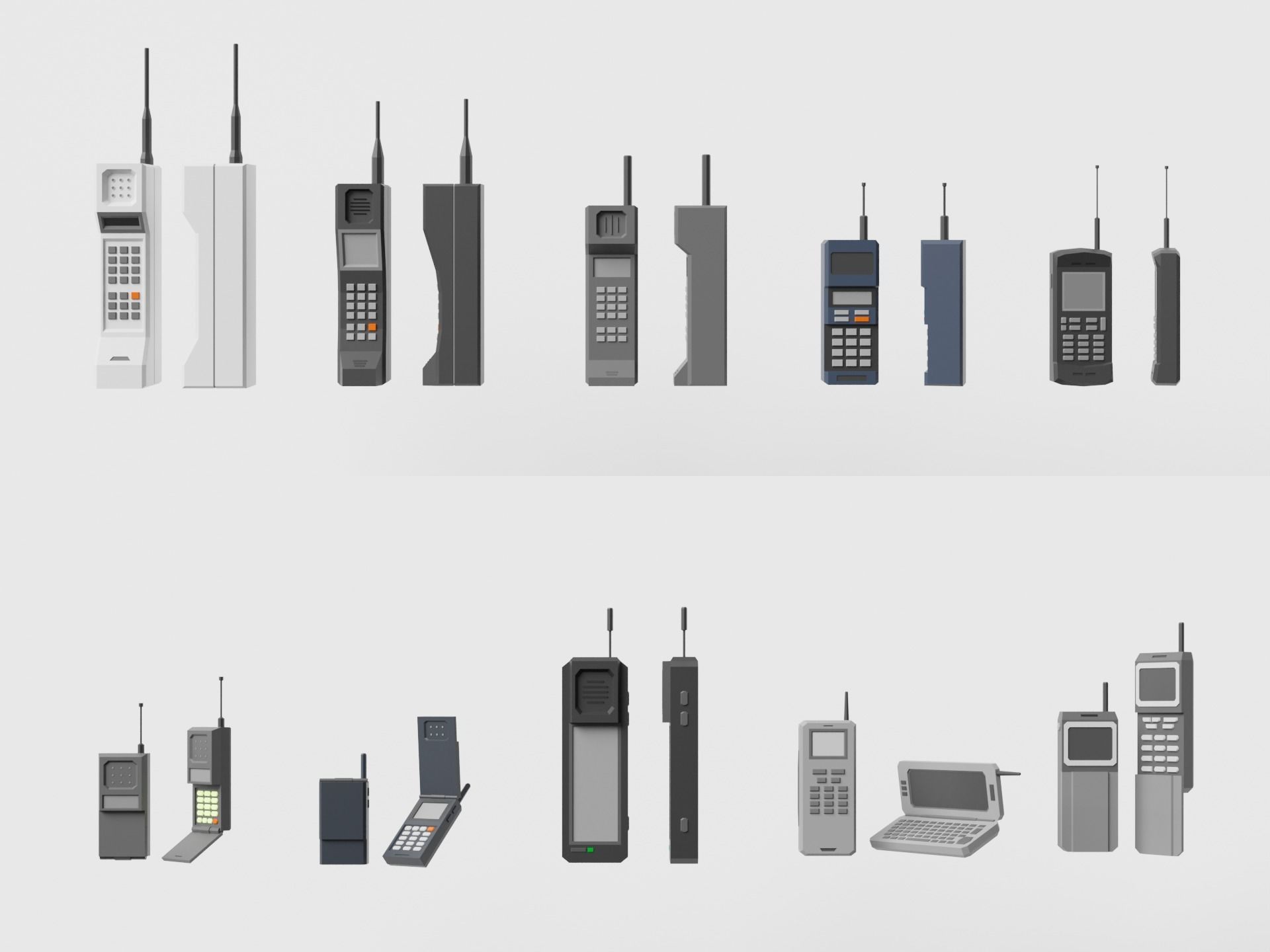 Phone Pack Low-poly 3D model_1