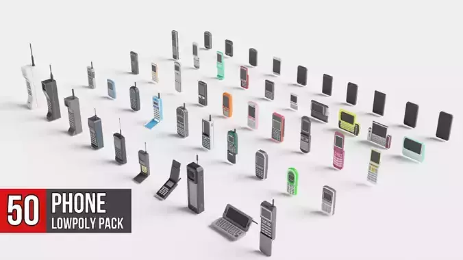 Phone Pack Low-poly 3D model
