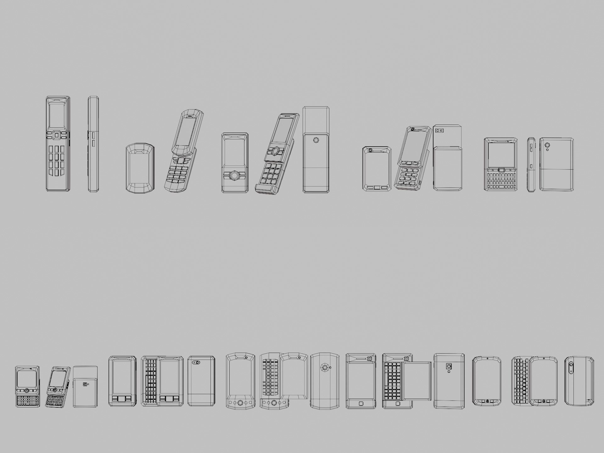 Phone Pack Low-poly 3D model_8
