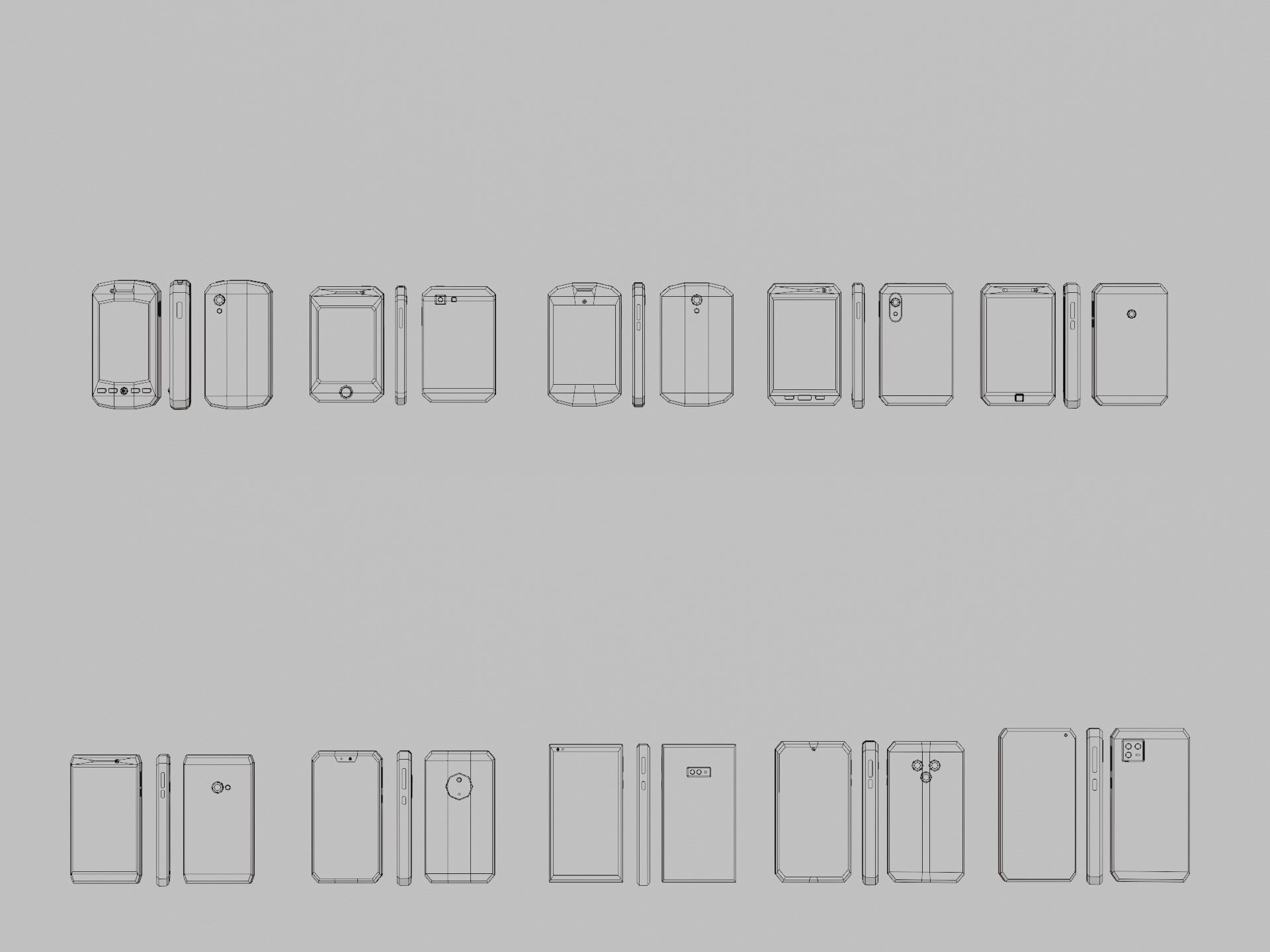 Phone Pack Low-poly 3D model_10