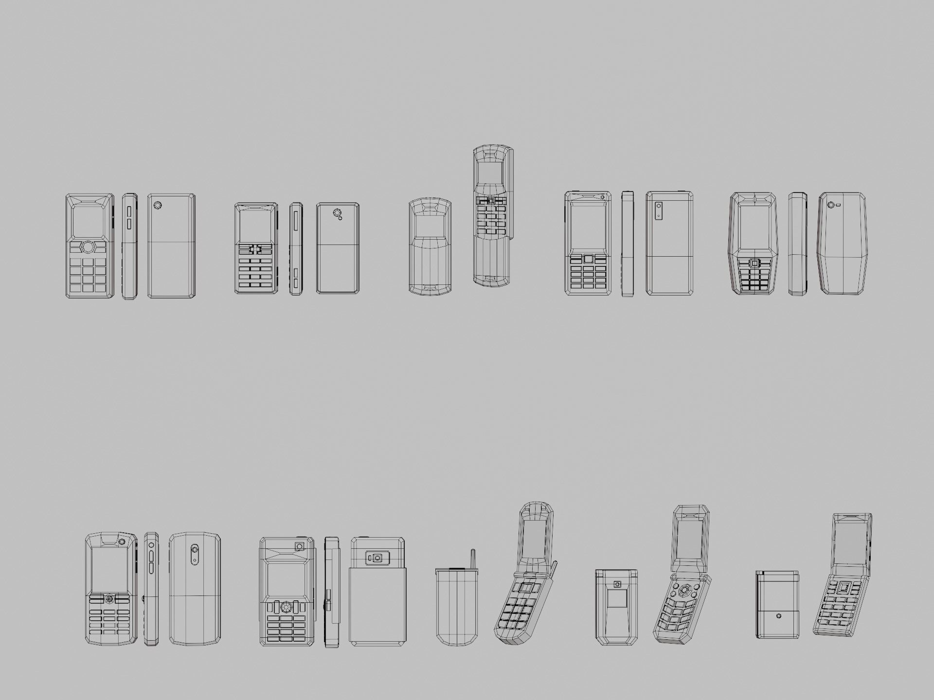 Phone Pack Low-poly 3D model_6