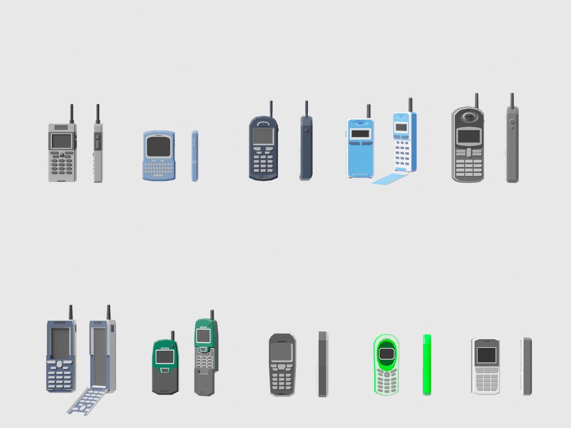 Phone Pack Low-poly 3D model_3