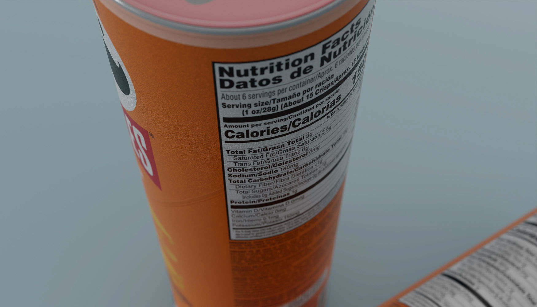 Pringles Cheddar Cheese Low-poly 3D model_4