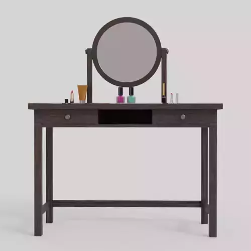 IKEA hemnes dressing table-round mirror