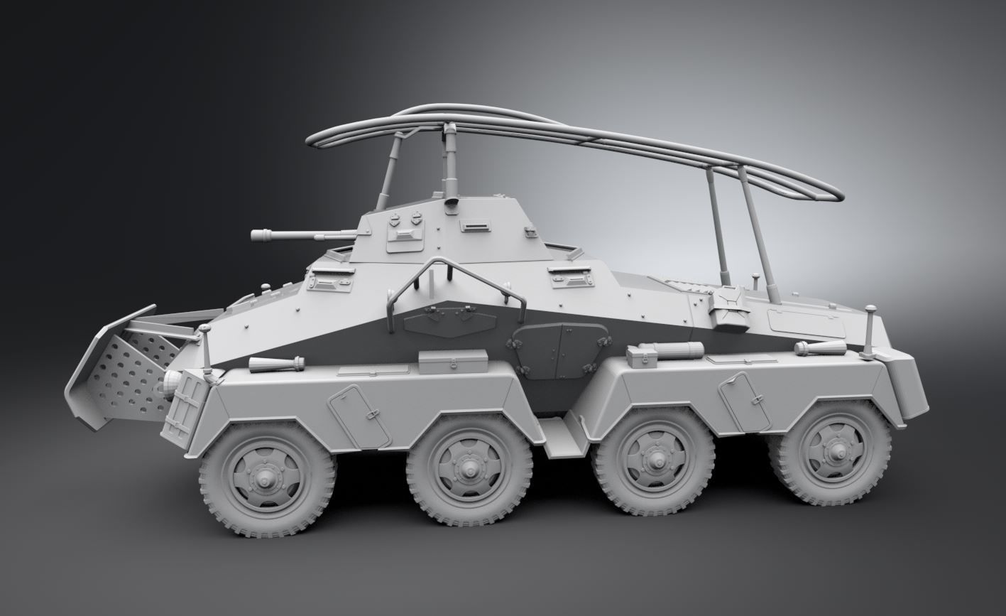 Schwerer Panzerspahwagen Scale model 3D print model_1