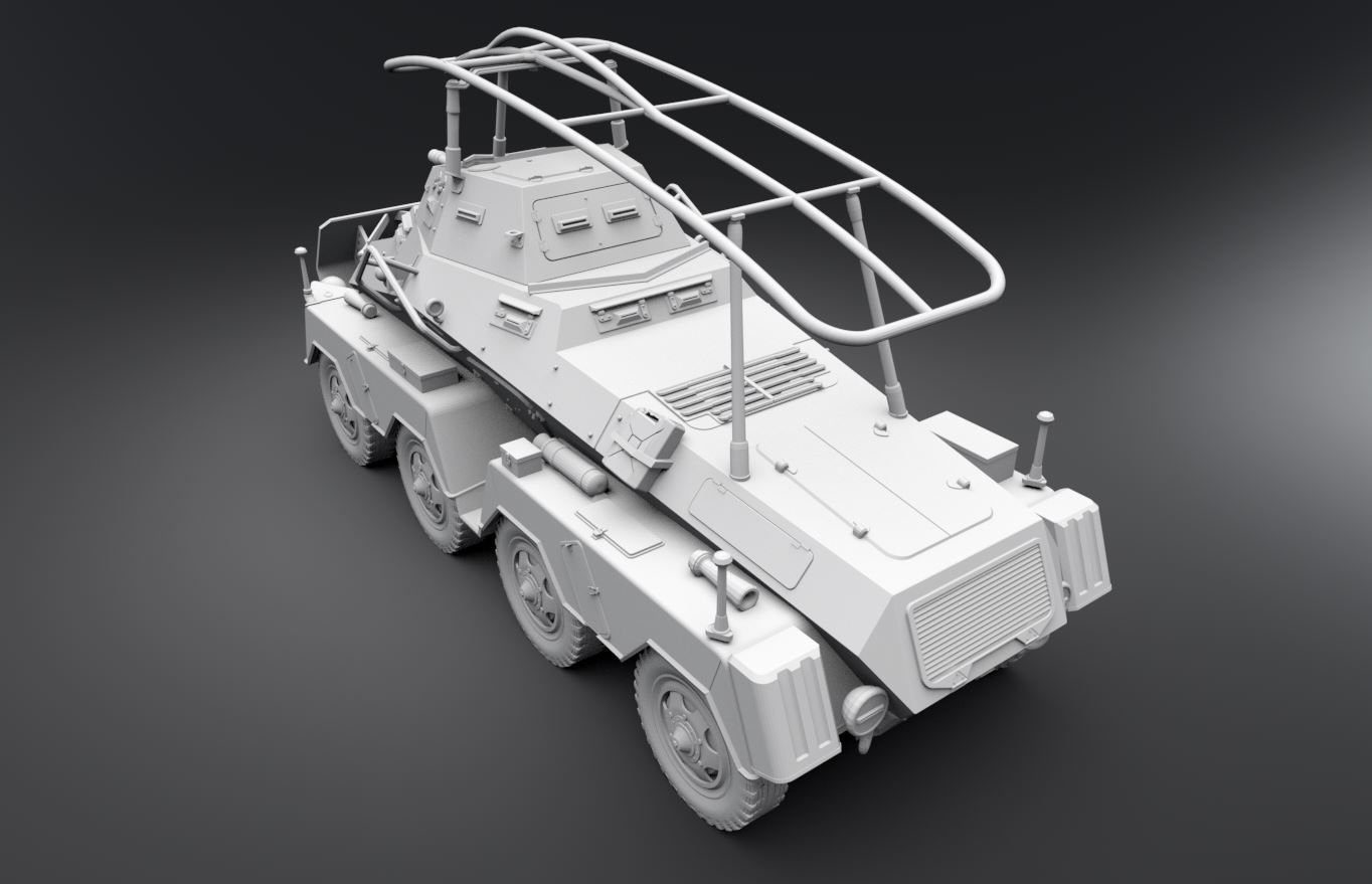 Schwerer Panzerspahwagen Scale model 3D print model_2