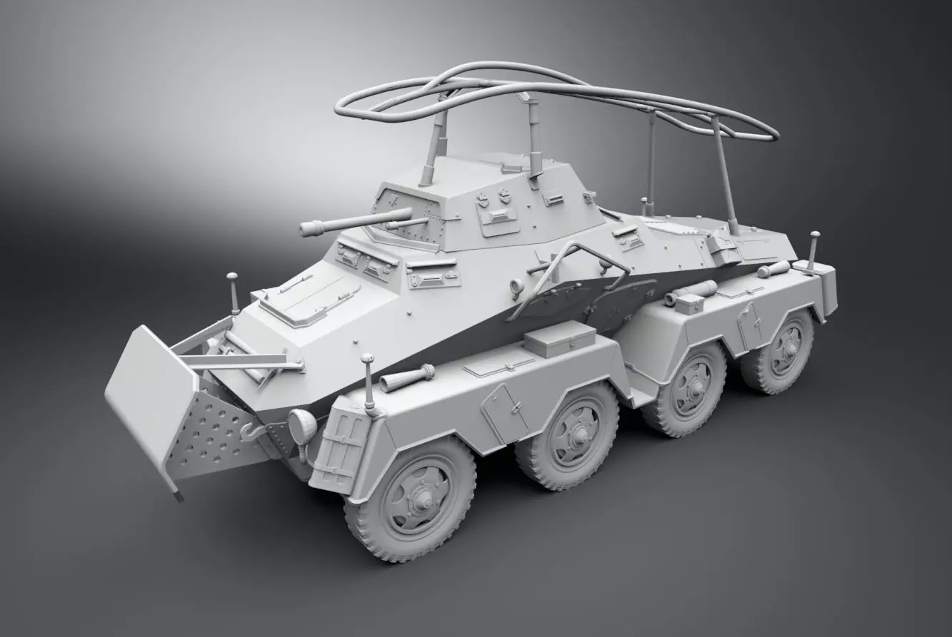 Schwerer Panzerspahwagen Scale model 3D print model_0