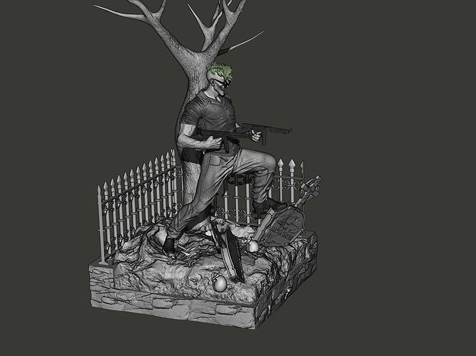 JOKER figure of man holding gun 3D print model