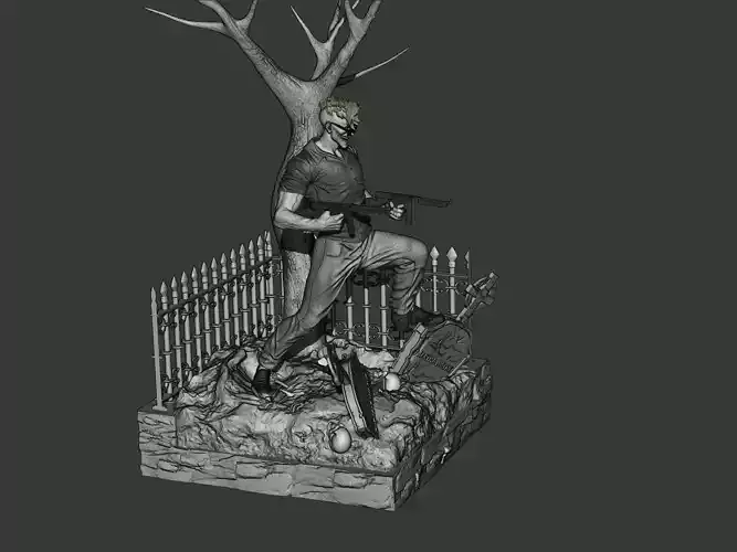 JOKER figure of man holding gun 3D print model