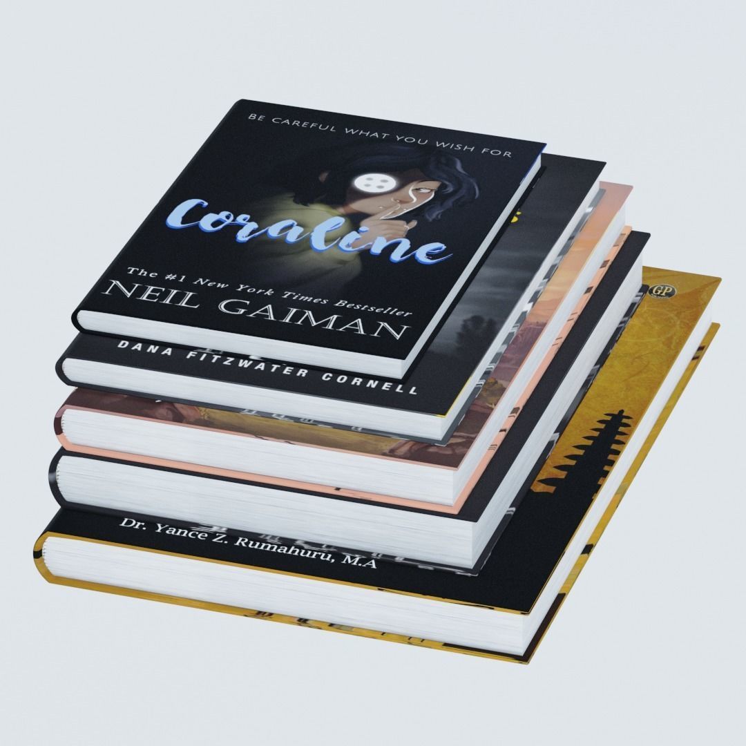 Books 3D model_4